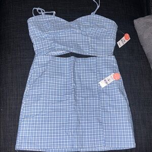 Ardene Blue Plaid Skirt Set